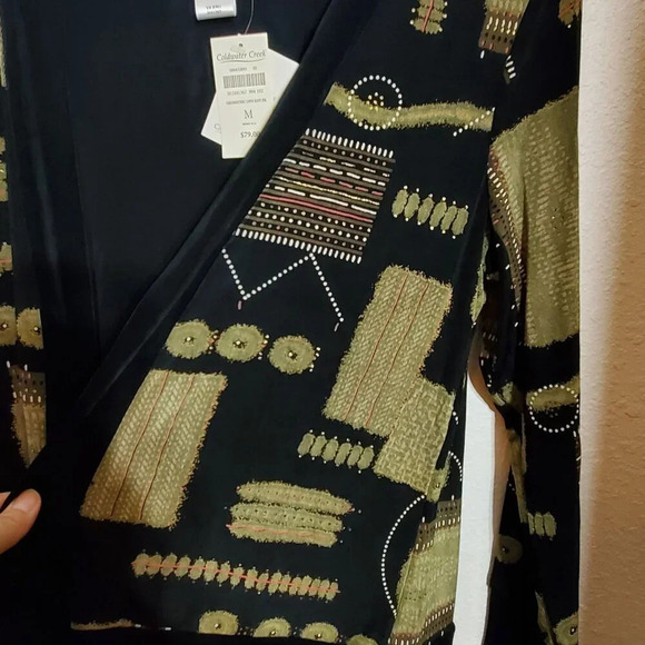 Coldwater Creek Womens Geometric Open Knit Cardigan Shrug Size Medium - Picture 10 of 10